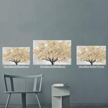 Abstract Wall Art For Living Room Gold Foil Tree Background Modern Large Artwork Wall Decor For Living Room Bedroom Office