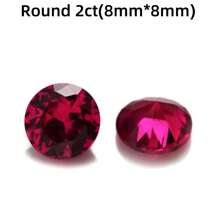 一颗 100% 实验室培育红宝石圆形切割宝石，用于制作饰品高级珠宝制作材料 - 紅色 - 查看 12