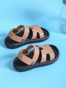 1 双 PU 婴儿凉鞋 幼儿拖鞋 软底耐磨婴儿学步鞋 - 棕色 - 查看 7