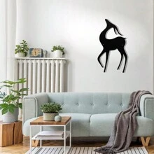 1pc Running Deer Women Holding Cats Metal Wall Art Decor Waterproof And Rust-Proof Metal Wall Decoration For Home Living Room Bedroom Restaurant Father's Day Mother's Day Valentine's Day Christmas Wedding Anniversary Graduation Season Housewarming Gift