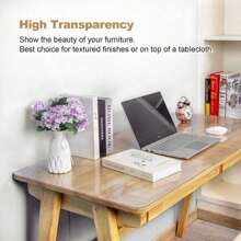 PVC Clear Table Protector -Multisize Thick Transparent Plastic Desk Covers For Rectangular Nightstands Protect Your Desk From Scratches, Stains, And Everyday Wear. - Transparent-1.0mm - View 10