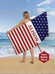 Serviette de plage personnalisée avec un nom - Ultra douce, microfibre à séchage rapide pour la plage, le yoga, le bronzage et les sports - Personnalisée avec votre nom. Cadeau de la Saint-Valentin pour femme, anniversaire, petit(e) ami(e), vacances d'été, décoration de salle de bain