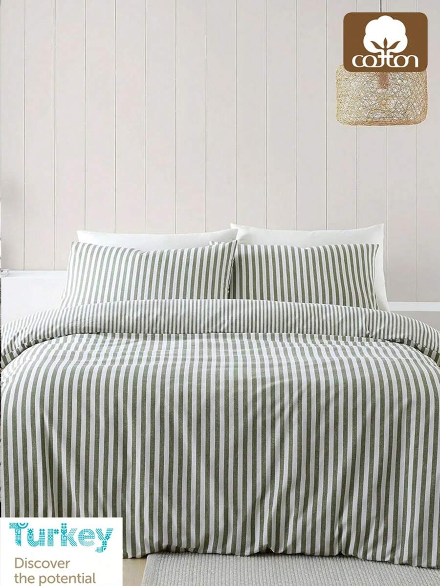 CAQQA Juego de funda nórdica y fundas de almohada de 2/3 piezas de algodón turco tejido, ropa de cama moderna para dormitorio, 150 * 200 cm, 200 * 200 cm, 200 * 220 cm, 220 * 240 cm