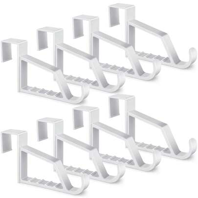 2팩 옷걸이용 도어 후크 - 옷, 수건, 로브, 모자, 가방 등을 위한 매우 강력한 흰색 플라스틱 도어 후크 정리함, 공간 절약형 마운트, 강력한 지지력, 미끄럼 방지 디자인, 간편한 설치, 넓은 입구, 미니멀리스트 모던 마감, 작은 옷장, 기숙사, 아파트, 욕실 및 입구에 적합, 일상적인 옷장 및 액세서리 구성을 위한 다용도 보관 솔루션