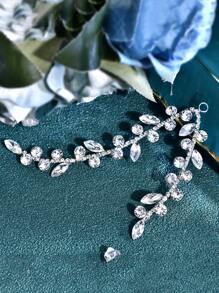 1 peça de acessório de cabeça de strass prateado, acessório de cabelo com design de galho minimalista, joias femininas versáteis da moda, adequadas para banquetes, festas, bailes