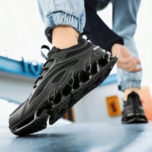 Blade Shoes - Blade Type Shoes - Striped, Shock Absorption, Comfy - Running, Workout, Hiking - Men , All Seasons - Run! Hike! Conquer! Comfort! - Black - View 7