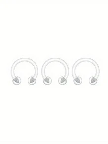 3pcs Clear Piercing Retainers Nose Tongue Nipple Belly Rings Eyebrow Lip Nose Studs Cartilage Tragus Earring Retainer Industrial Bar Plastic Piercing Jewelry - Invisible Nose Stud - View 18