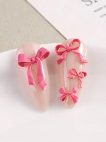 1 件情人节蝴蝶结 3D 美甲硅胶模具可重复使用混合蝴蝶结设计模板 DIY 美甲雕刻配件沙龙美甲用品工具 - 無色 - 查看 11