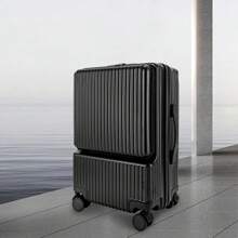 20'' Carry On Luggage Hard Side Luggage With Spinner Wheels Hard Side Suitcase PC Hardshell Spinner Luggage With TSA Lock - Black - Black - View 2