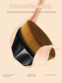 55号粉底刷 多功能便携无痕化妆刷 无粉软毛美妆工具（黑色），粉底刷，遮瑕刷，腮红刷，修容刷，腮红刷，古铜粉刷，散粉刷，粉底刷，腮红刷，赠品 - 黑色 - 查看 3