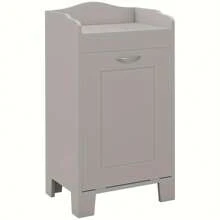 HOMCOM Cesto de lavandería abatible de 31", organizador independiente del hogar, gabinete de almacenamiento para el baño, color gris - Gris - Ver 1