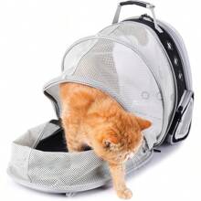 Cat Carrier Backpack, Bubble Expandable Backpack Carrier, Pets And Small Dogs,Airline-Approved, Designed For Travel, Hiking, Walking & Outdoor Use (Front Expandable-Pink)