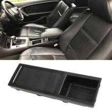 Portavasos de almacenamiento para consola central delantera, color negro, apto para BMW E46 3 Series 1998-2007