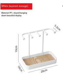 Jewelry Organizer Stand, Necklaces Holder With Wooden Tray, Necklace Display Stand Jewelry Storage Hooks For Necklace, Bracelets, Earrings, Ring, Keys, Watches Sun Travel Cool Back To School