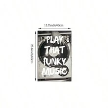 1pc Play That Funky Music Wall Art Picture Retro Style Canvas Prints Paintings Music Poster Bar Cart Decor Decor For Bedroom, Living Room, Or Office Aesthetic Apartment Decor No Framed Or Framed - Multicolor - View 12