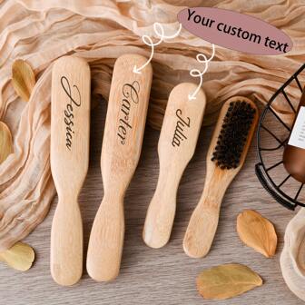 Customized Women's Boar Bristle Hair Brush, Straight Hair Boar Bristle Brush, Delicate Anti-Frizz Brush For Women, Boar Bristle Brush Gift For Girlfriend/Wife/Mom/Best Friend