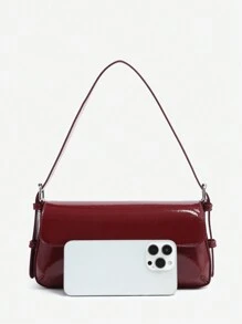 1 Stück modische, retro Angola Rote Polka Dot Kunstleder mit öligem Wachsfinish, Leopard Schlangen Veloursleder Klappe, verstellbarer Schultergurt, Messenger Tasche, geeignet für Dates, Ausgänge, Partys