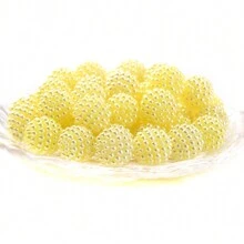 50/100颗12毫米桑葚形亚克力珠，圆形散珠，隔珠，适用于DIY项链、手链、耳环等饰品制作，夏季 - 楊梅形狀亞克力珠 - 查看 6