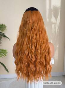 七夾片24英寸長瀑布式合成纖維女性全頭插片式髮片