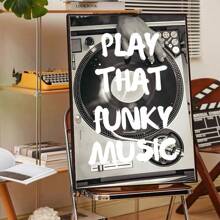 1pc Play That Funky Music Wall Art Picture Retro Style Canvas Prints Paintings Music Poster Bar Cart Decor Decor For Bedroom, Living Room, Or Office Aesthetic Apartment Decor No Framed Or Framed - Multicolor - View 4