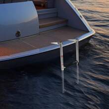 WUPYI Stainless Steel Boat Ladder, 2-Step Boat Telescoping Ladder, Stainless Steel Telescoping Ladder - Silver - View 2