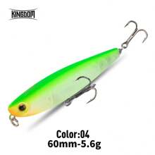 Kingdom Z Dog 顶水表面铅笔鱼饵 60 毫米 5.6 克 90 毫米 11 克三叉钩 Z 型爪浮动硬饵人造铅笔 - 彩色 - 查看 13