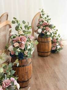 2PCS/Set Artificial Wedding Flower Wedding Fireplace Aisle Arch Entrance Decorative Background Wedding Archway Wedding Holiday Party Artificial Flower Setting - Style03 - View 4