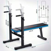 Adjustable Weight Bench With Dip Station Folding Heavy Duty Weight Lifting Bench Home Training Gym Multiuse Workout Bench - 1 - View 6