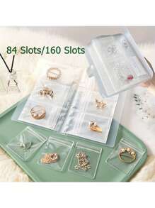 1 套，84/160 件防氧化珠宝收纳抽屉整理袋，透明项链手链戒指支架展示架