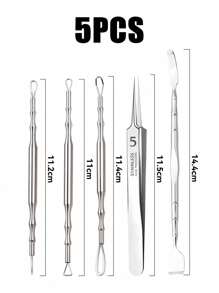 7PCS/Set Acne Blackhead Removal Needles Stainless Steel Black Spot Blemish Pimple Removal Needle Deep Cleansing Tool Face Skin Care Kit