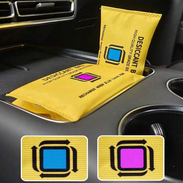 1pc Reusable Silicone Car Dehumidifier Bag - Ideal For Absorbing Moisture Inside Vehicles