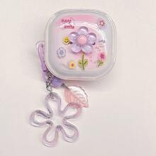 全新彩色可爱耳机盒，适用于 Buds FE/Buds 3/3 Pro、Galaxy BudsPro、Galaxy Buds Live、Buds2、Buds 2 Pro 无线蓝牙耳机，透明耳机充电盒保护套 - 炫彩紫 - 查看 3