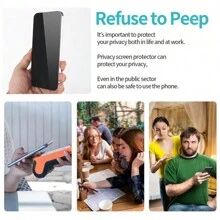kamyuurs 4 pezzi Pellicola protettiva per schermo anti-spia compatibile con 11 12 13 15 16 PRO MAX, vetro temperato per la privacy, compatibile con 16e 14 Pro 15 16 Pro Max, pellicola di vetro per la privacy, regalo per compleanni, famiglia, amici, accessori per telefono
