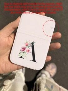 Espejo de maquillaje blanco mini plegable y portátil, espejo de maquillaje con soporte con patrón de flores rosas y letras negras A-Z, espejo de viaje, producto de belleza, espejo de maquillaje de sobremesa, espejo de maquillaje compacto rectangular plegable minimalista, espejo de maquillaje portátil de viaje para mujer - regalo del Día de la Madre - Blanco - Ver 11