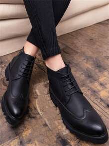 男士尖头系带正装皮革正装鞋、休闲鞋