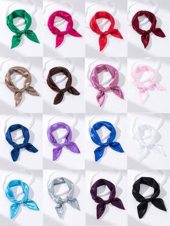 INNNEVV 1pc Elegant Women Bandana Solid Color Square Scarf, For Women, Decorative For Holidays & Formal Events For Dress