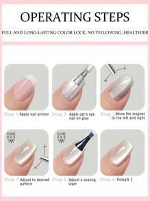 XEIJAYI 6Pcs 15ml Luxury Coffee Nail Color Cat Eye Autumn/Winter Super Bright Cat Eye Gel Nail Polish Gel Exclusive For Nail Shop Nail Art Home DIY Nail Design For Valentine's Day - 彩色 - 查看 5