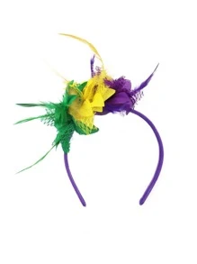 3pcs/2pcs/1pc/Set Carnival Selling Three-Color Floral Tulle Dress Sequin Skirt Earrings Feather Headband Party Set Halloween - Multicolor - View 3