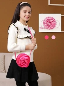 1pc Rose Flower Round Coin Purse, Mini Crossbody Shoulder Bag, Unique Design For - Crossbody Bags - View 2