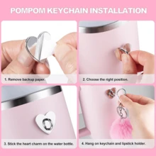 运动杯配件、心形挂钩、口红袋、心形毛绒挂件、10mm草帽、7.5cm杯套 - 通用型 Stanleyyyy 杯套，防滑、减噪 - 情人节、感恩节、圣诞节、万圣节、新年礼物、家庭礼物、男士礼物、女士礼物，红色、粉色、白色、黑色、紫色、蓝色