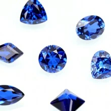One 100% Lab Grown Sapphire Round Cut Gemstone For Charms Advanced Jewelry Making Materials DIY - Blue - View 5