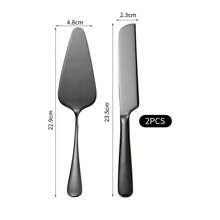 2pcs Stainless Steel Cake Knife & Spatula Set - Perfect For Weddings, Birthdays & Special Occasions - Includes Pizza Cutter & Pastry Baking Tools - , Easy To Clean - For Baking Enthusiasts & Home Cooks - Ideal Gift For Housewarming & Holidays - Multicolor - View 8