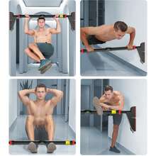 Klimmzugstange für Türrahmen, verstellbare 30''-37'' Türrahmen Klimmzugstange mit Verriegelung für Home Gym Oberkörper Workout - Schwarz - Übersicht 6