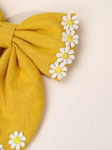1 件装雏菊水手发饰，适合女士女孩，黄色织物雏菊蝴蝶结鳄鱼夹，带尾巴，优雅的蝴蝶结发夹，可爱雏菊度假蝴蝶结发夹，节日礼物，蝴蝶结发夹，女士发饰，爪夹，学校用品 - 黃色 - 查看 3