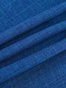 Young Boy Long Sleeve Embroidered Patch Collar Long Button-Down Shirt - Blue - View 7