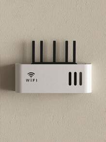 1pc WIFI Router Plastic Storage Box, Wall Mounted No Drilling Required, Suitable For Home,Bedroom,Wall Or Desktop - Multicolor - View 5