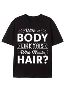One Piece, 100% Cotton, Cool And Versatile Exquisite Letter Pattern T-Shirt, Men's Short Sleeved Printed T-Shirt, Round Neck High Street Pure Cotton Short Sleeved T-Shirt, Fashionable And T-Shirt, Holiday Gift
