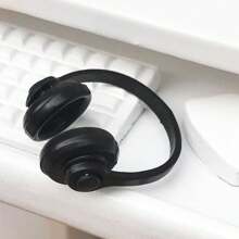 1:12 迷你娃娃屋配件黑色耳机，微型电脑室场景道具，精致且适合完美的节日礼物和经典玩具 - 彩色 - 查看 5