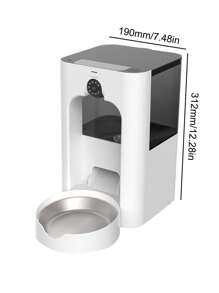 1pc New USB Powered Pet Smart Camera With Adjustable Lens, 135oz/4L Capacity Automatic Pet Feeder With Stainless Steel Bowl, APP Controlled, Stylish Design, Suitable For Multiple Scenes (Living Room, Balcony, Bedroom, Outdoor) - 4L - View 3