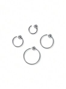 BALMORA 1 对简约百搭 S925 纯银小圆珠开口耳扣耳环，适合女性日常通勤百搭